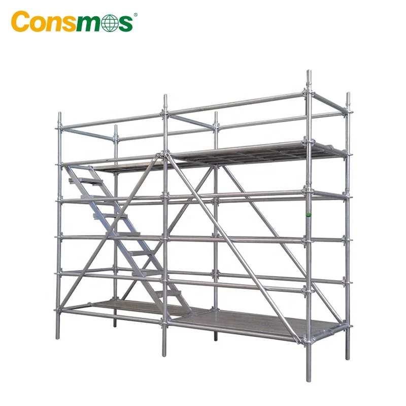 Q345 Galvanized Painted H Frame Ladder Walk Through Mobile Scaffolding System for Construction