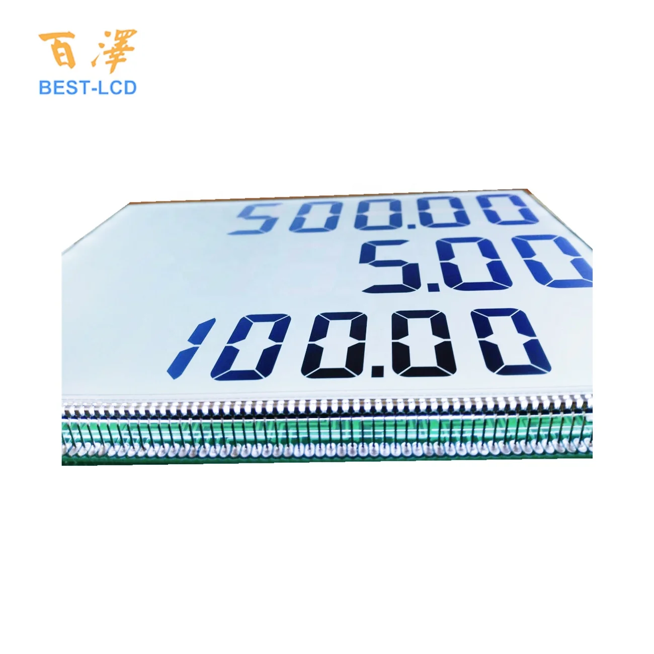 776 LCD Customized Size Monochrome 3 rows of 7 Segments 6 digits LCD Panel Display for Fuel dispenser/ Petrol Pump/Oil machine