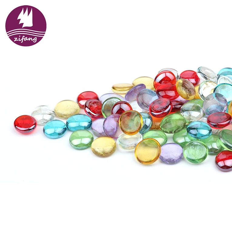 Popular Decoration Colored Landscaping Glass Stones For Home Garden Fancy Glass Beads