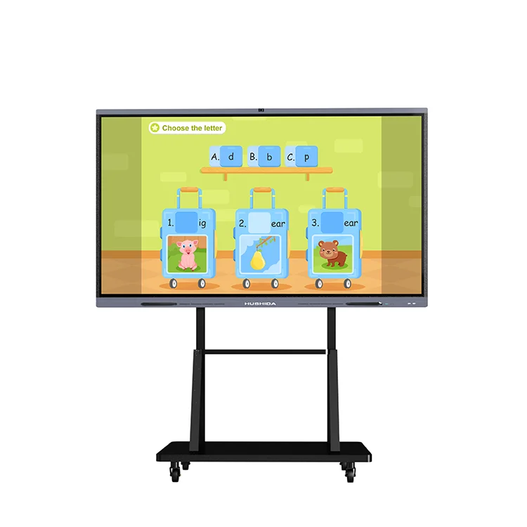 HUSHIDA Move Stand Full HD 4K Screen Class Digital Smart Board 75 Inch All-in-one PC interactive Whiteboard For Sale