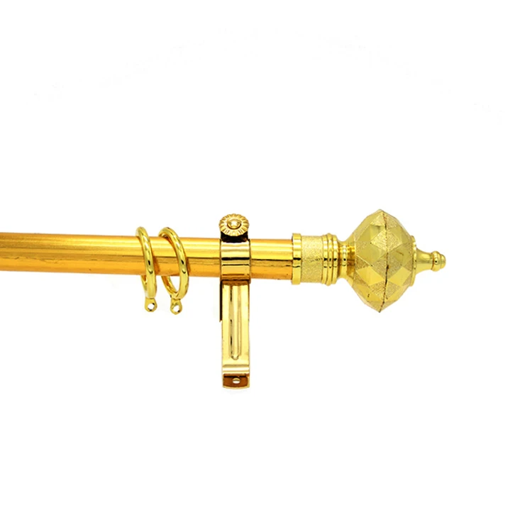 Wholesale Golden 26Mm 35Mm Iron Gold Metal Curtain Pipe Poles Set Window Curtain Rod