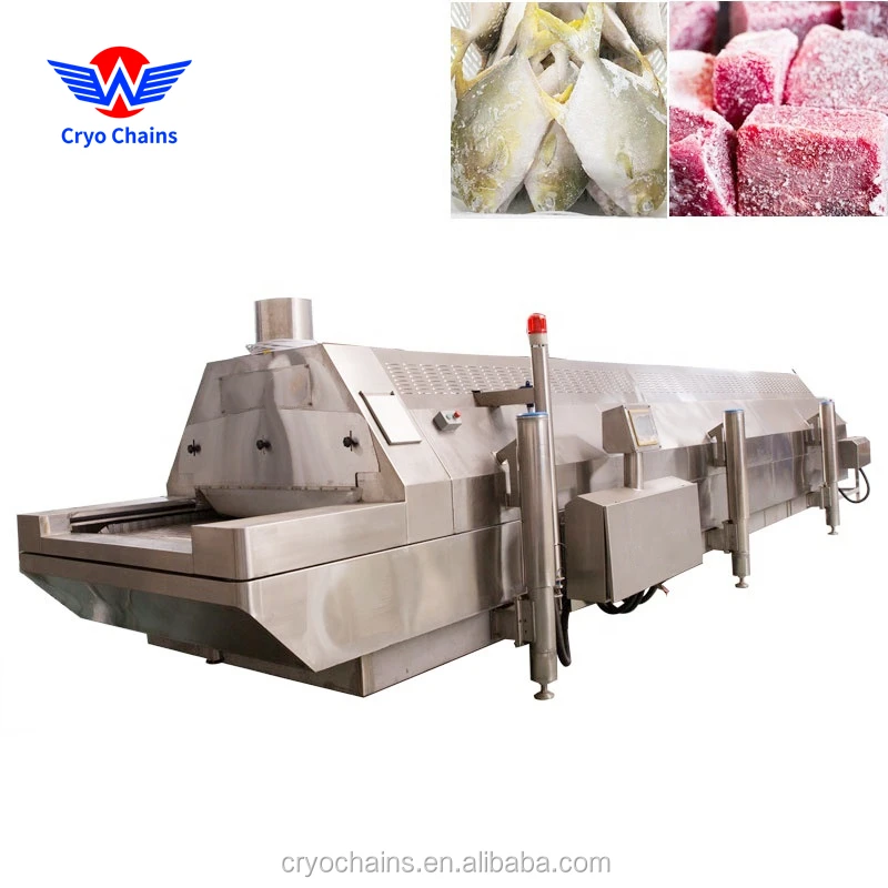 Tunnel Freezing Tunnel Cooling Machine For Meat Vegetable Seafood