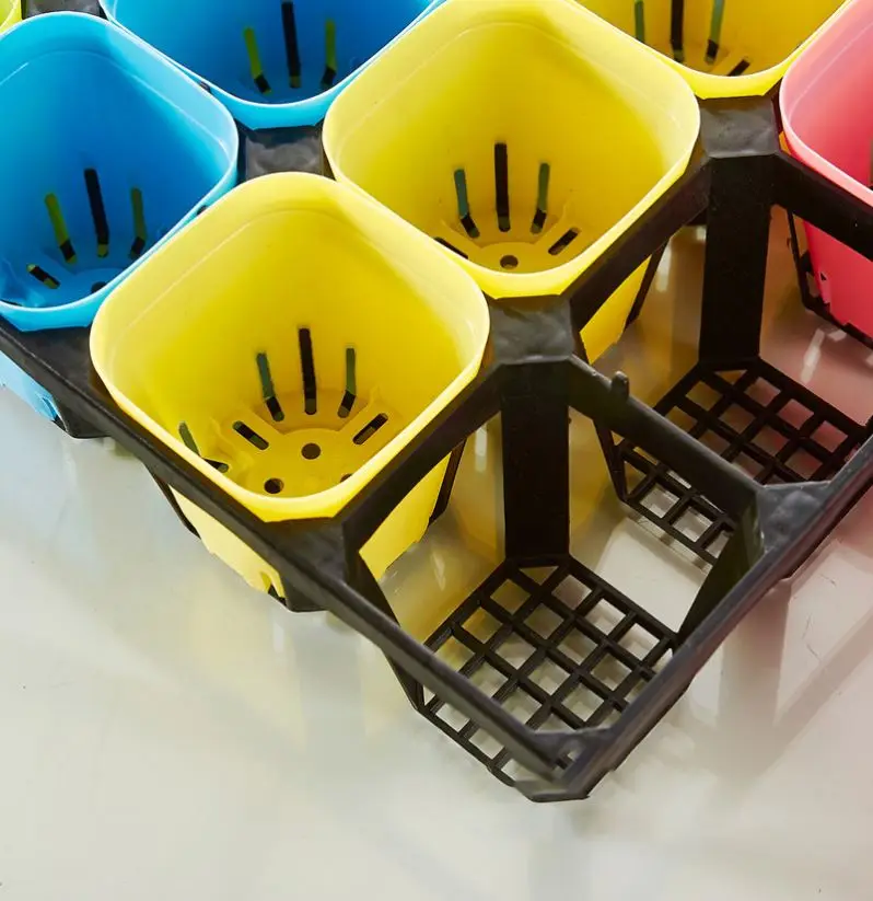 66 286 24 Holes Nursery Pot Cactus Plant Pot Garden Plastic Black Succulents Planter Pots Seedling Tray