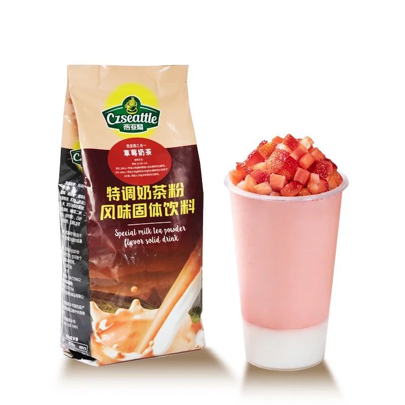 Czseattle Special strawberry milk tea flavored drink & beverage instant milk tea powder for boba tea ingredients