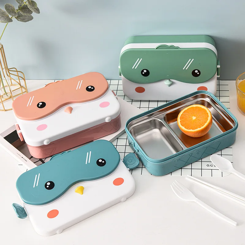 High quality lunch boxes loncheras escolares kids portable plastic stainless steel lunch box with compartment