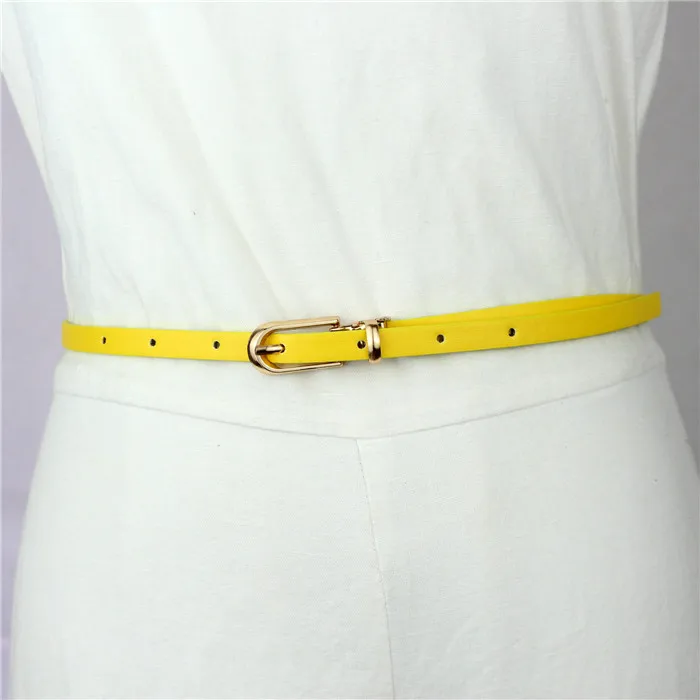 
New fashion pin buckle thin belt women simple waistband Lady candy color dress jeans strap 
