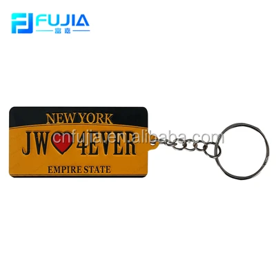 Custom Logo Metal  Tin Car Plate Keychains