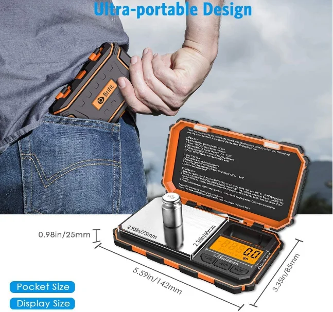 Digital Scale,  6 Units Conversion, LCD Back-Lit Display, Use for Jewelry/Medicine/Food/Powder(Battery Included)