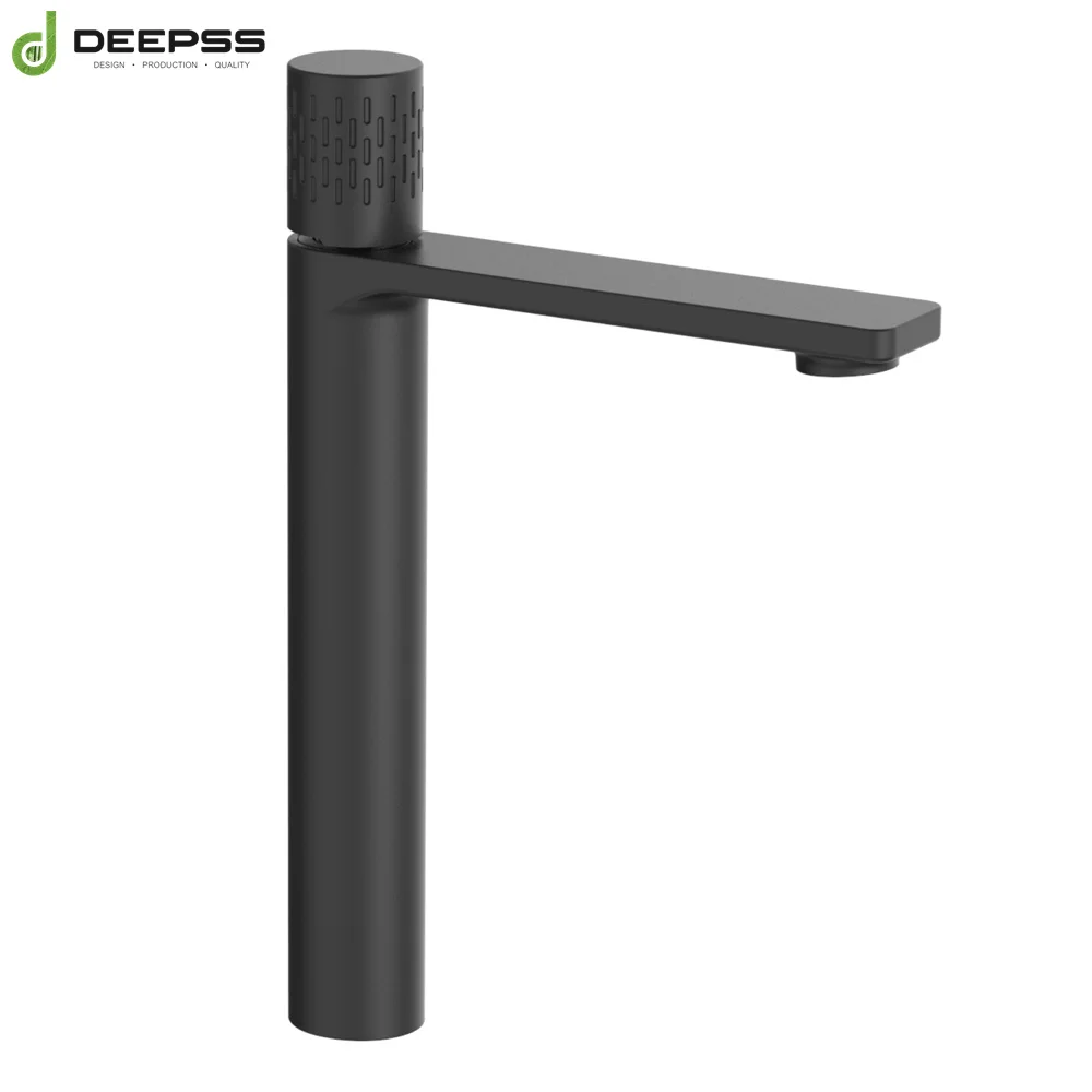 Deepss Modern Copper Black Tall Basin Tap for Lavatory UPC Certified Bathroom Faucet Black