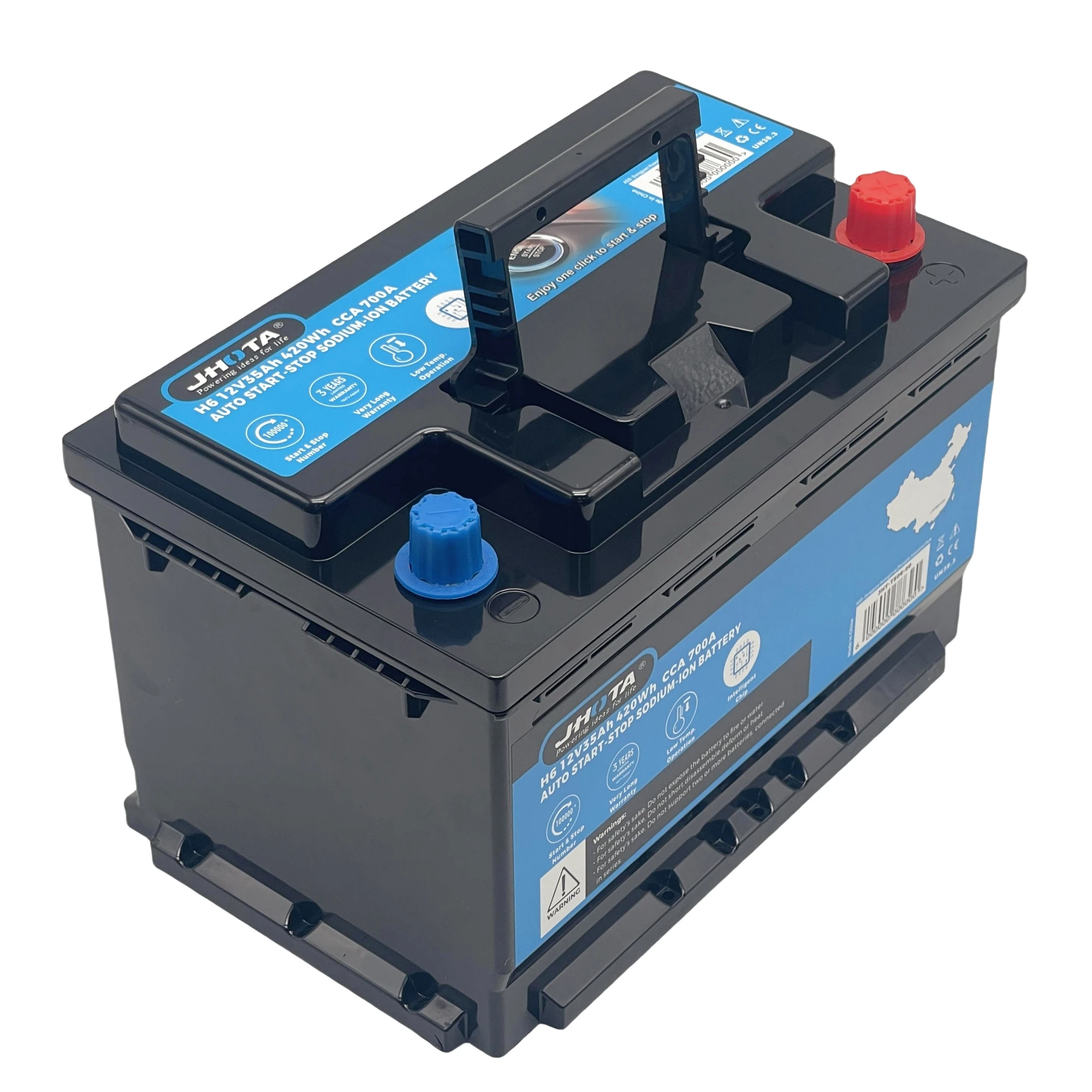China Direct Supplier 800 CCA Stop Start Battery H6 12V 52.5Ah Sodium-ion Battery Pack for All Kinds of Cars
