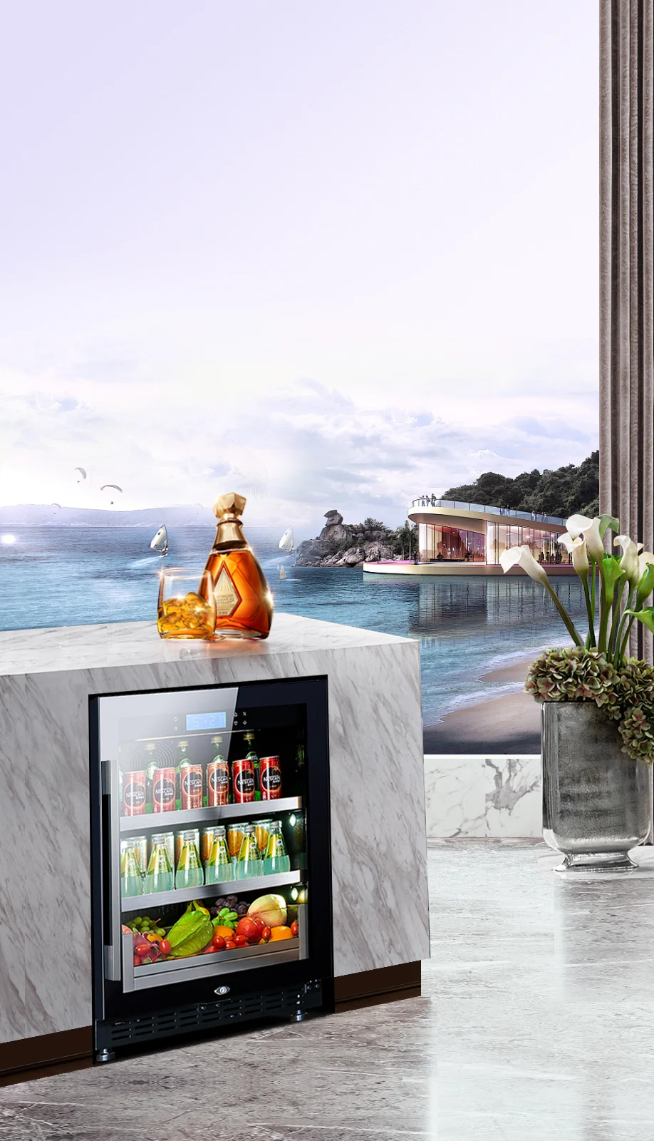 luxury wine refrigerator bar wine chiller  and Beverage Coolers beer dual zone cooler compressor Wine fridge