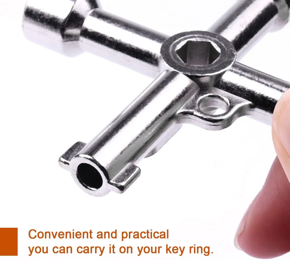 4-Way Multi-Functional Utilities Key Electric Water Gas Meter Box Cupboard Opening Key Cross Key