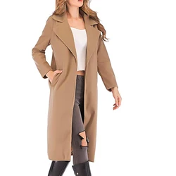 New Item Winter Cashmere Fleece Fabric Maxi Elegant Ladies Wool Jacket Coat