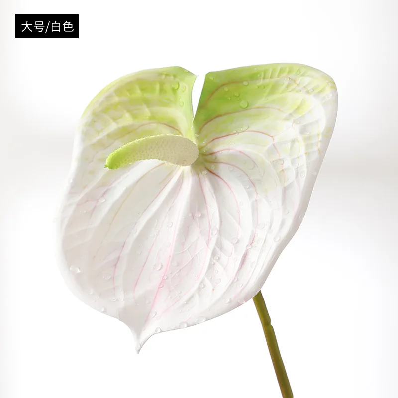 Factory Directly Sale Hand Feel Eva Single Stem Pink Small Plant 3d Print Pu Large Anthurium Artificial Flower Plant Pot