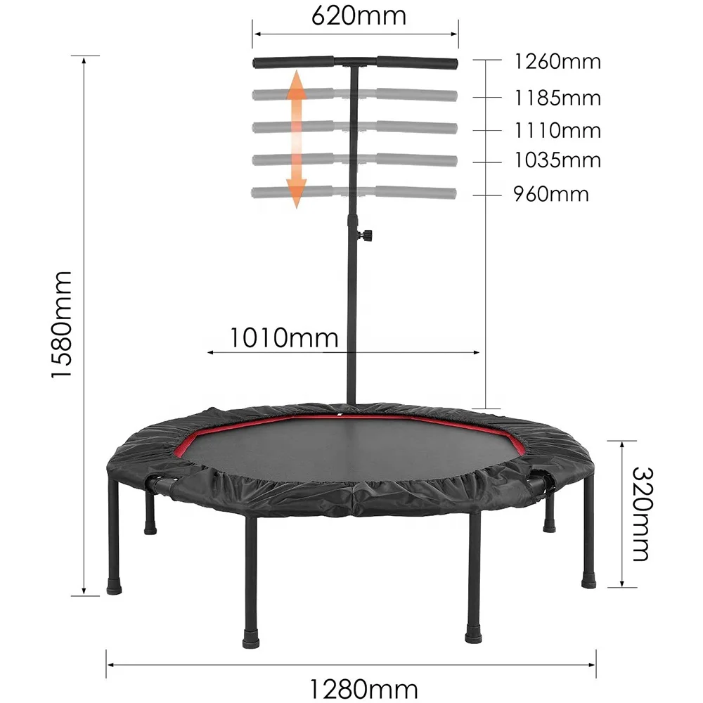Harbour Cardio Training Equipment Inflatable Outdoor Exercise Round 55 inch Jumping Trampoline Bed for Adult handle bar style