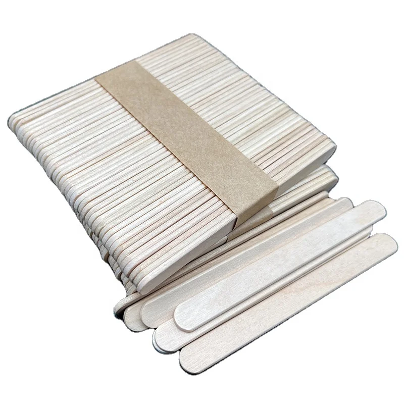 Wooden Snack Sticks Food Grade Biodegradable Healthy Ice Cream Sticks 93mm