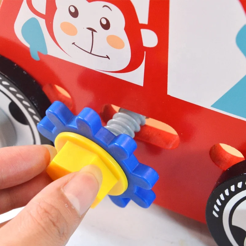 Kid early educational toy  learning wooden  construction vehicle toy