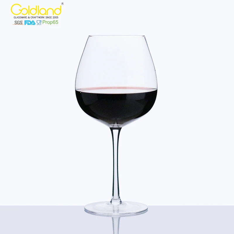 Crystal burgundy wine goblet handmade custom red wine glasses 650ml