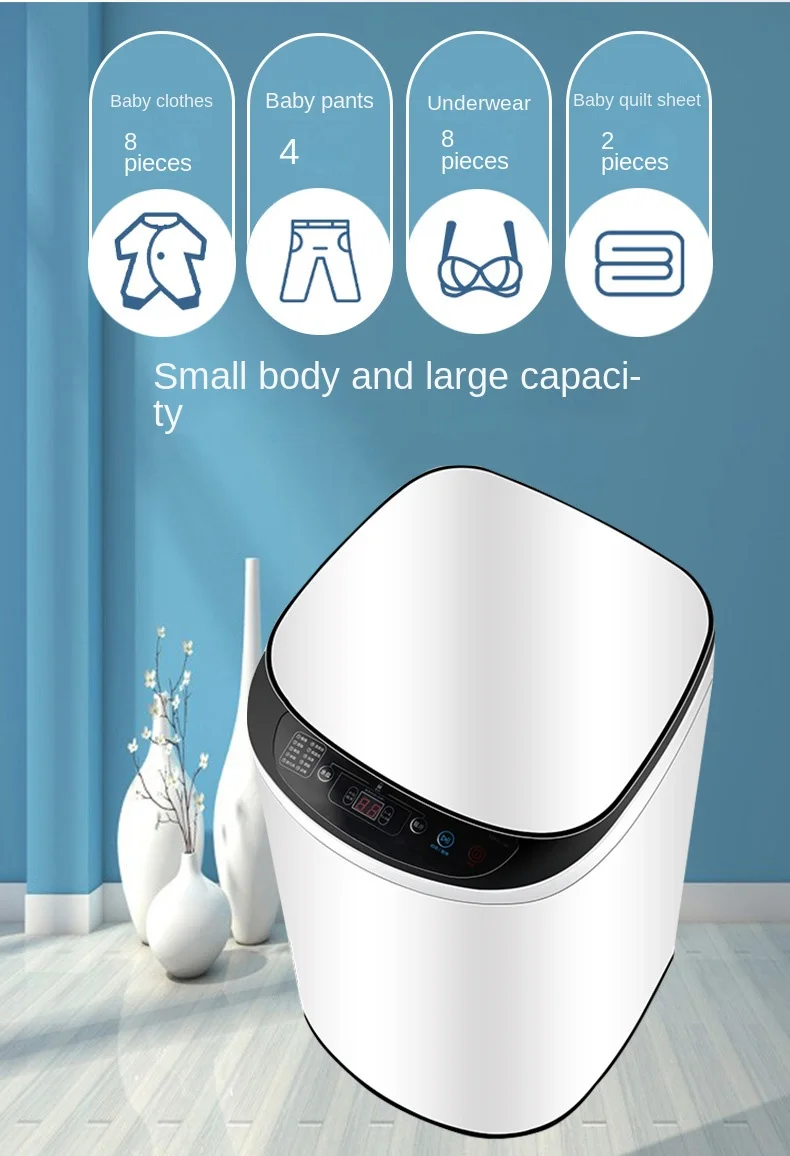 Blue Light High Temperature Anti-bacterial Top Loading Automatic Baby Washing Machine