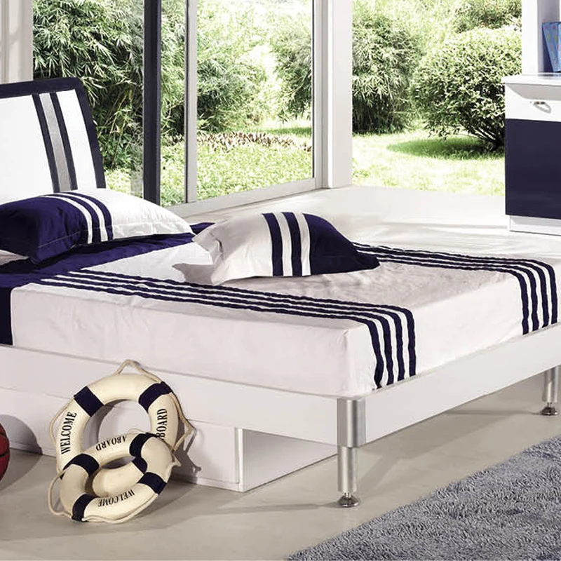 Custom double bedroom furniture kids children bed set with study table and wardrobe
