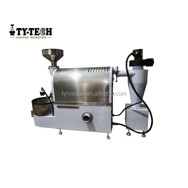 TY-TECH 2kg coffee roaster with smart software control panel LPG/Natural gas heating coffee roasting machine