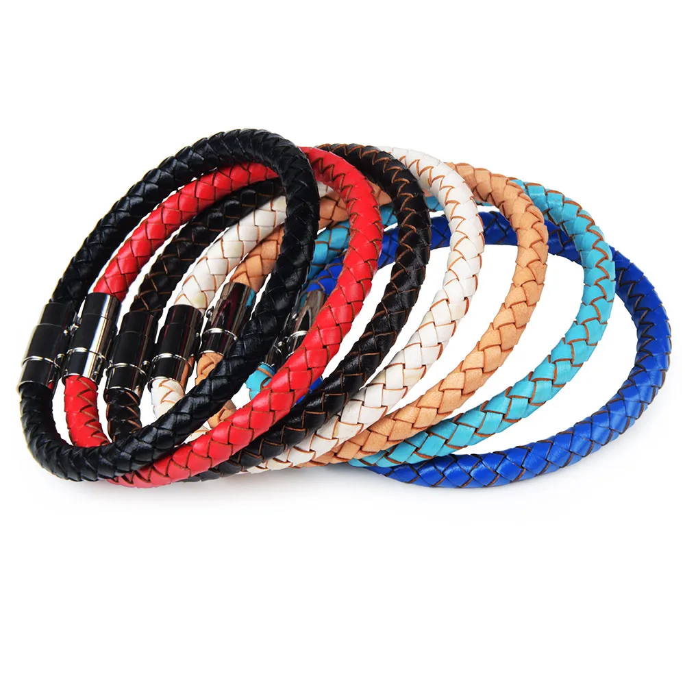 Braided Simple Single Leather Wrap Bracelet for Minimalist