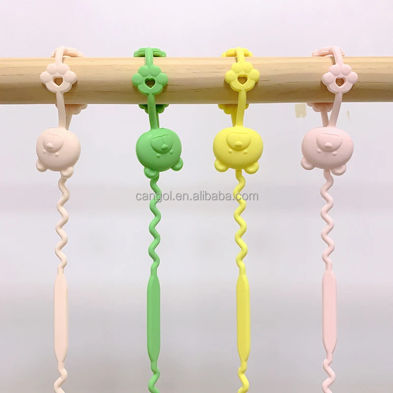 BPA FREE Stretchable Safety Baby Toy Strap Silicone Pacifier Clips Toddler Bottle Toy Harness Straps Anti-lost Chain For Kids