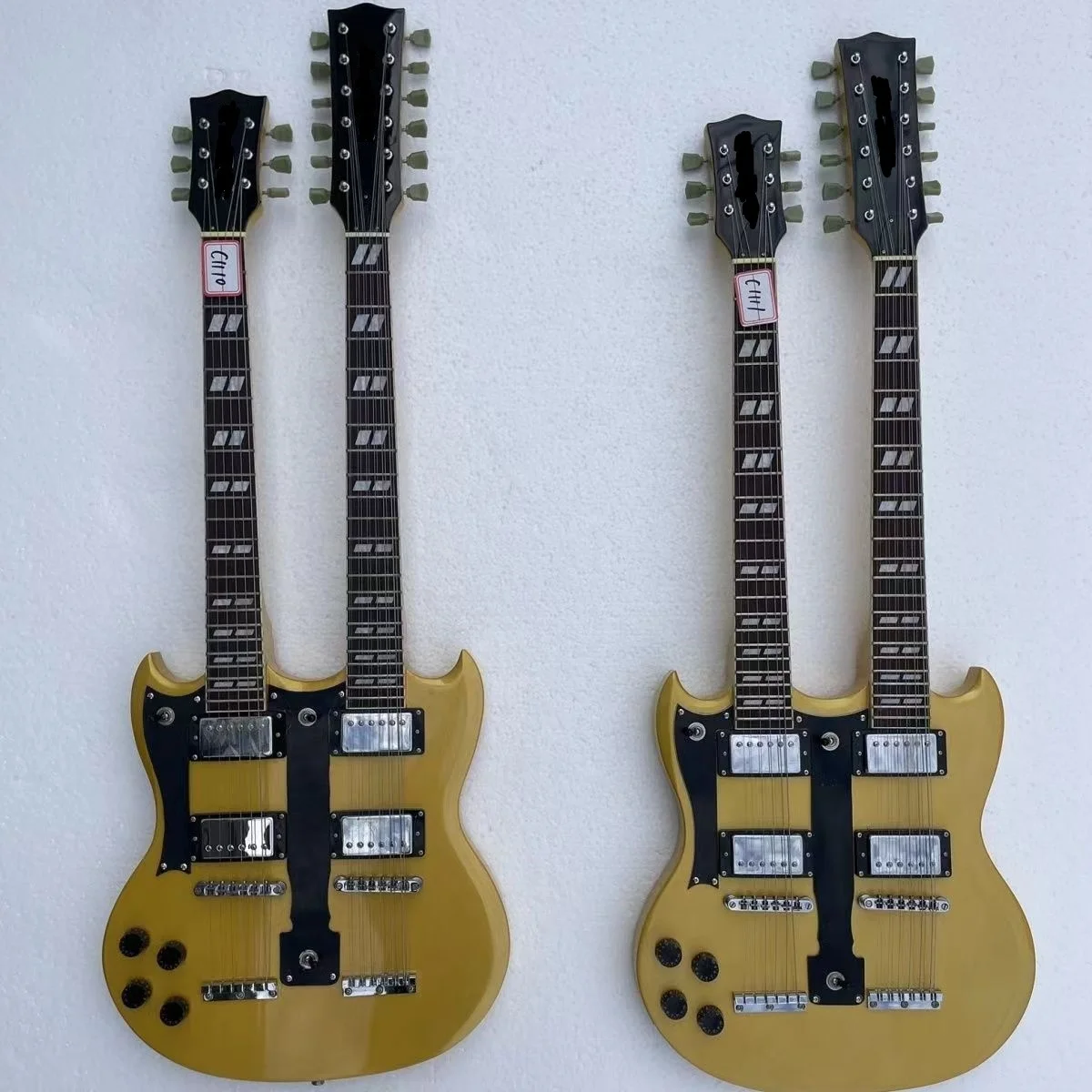 China Basswood Solid Body Double Neck 6 + 12 Strings Electric Guitar