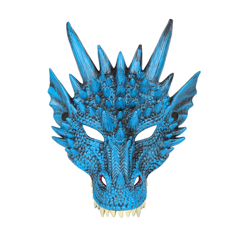 Horror Accessory Halloween Adult Masquerade Party Latex PU Foam Terror Dragon Mask DIY