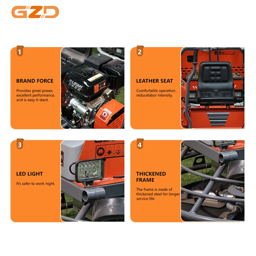 Road Machinery Riding Power Trowel Mini Ride on Concrete Power Trowel Machine