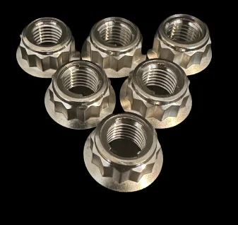 High Strength Customized M8 M4 M7 M10 Anodized Gr2 Gr5 Titanium 12 Points 12pt 6pt Flange Metal Lock Nylock Drilled Nuts