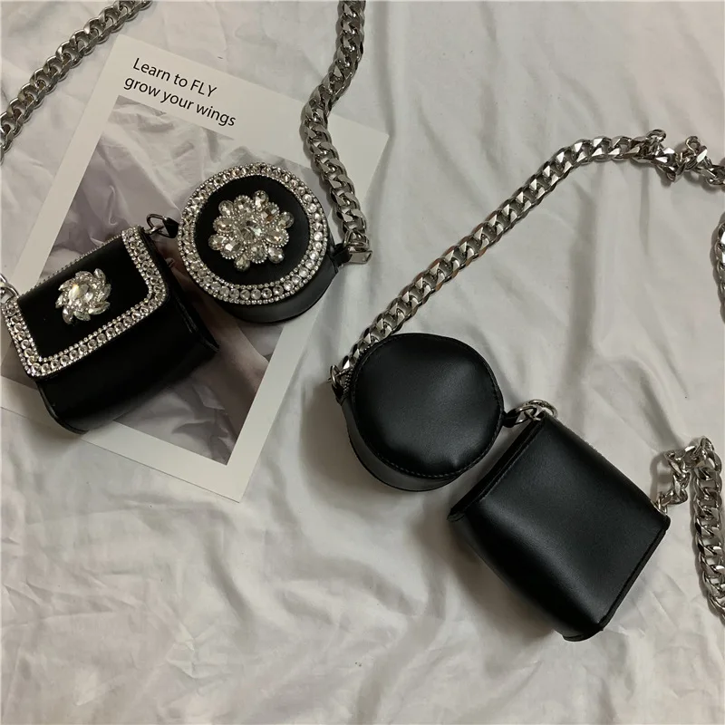 hot sale PU fashion lady bag 3pcs shinning stone decoration waist belt