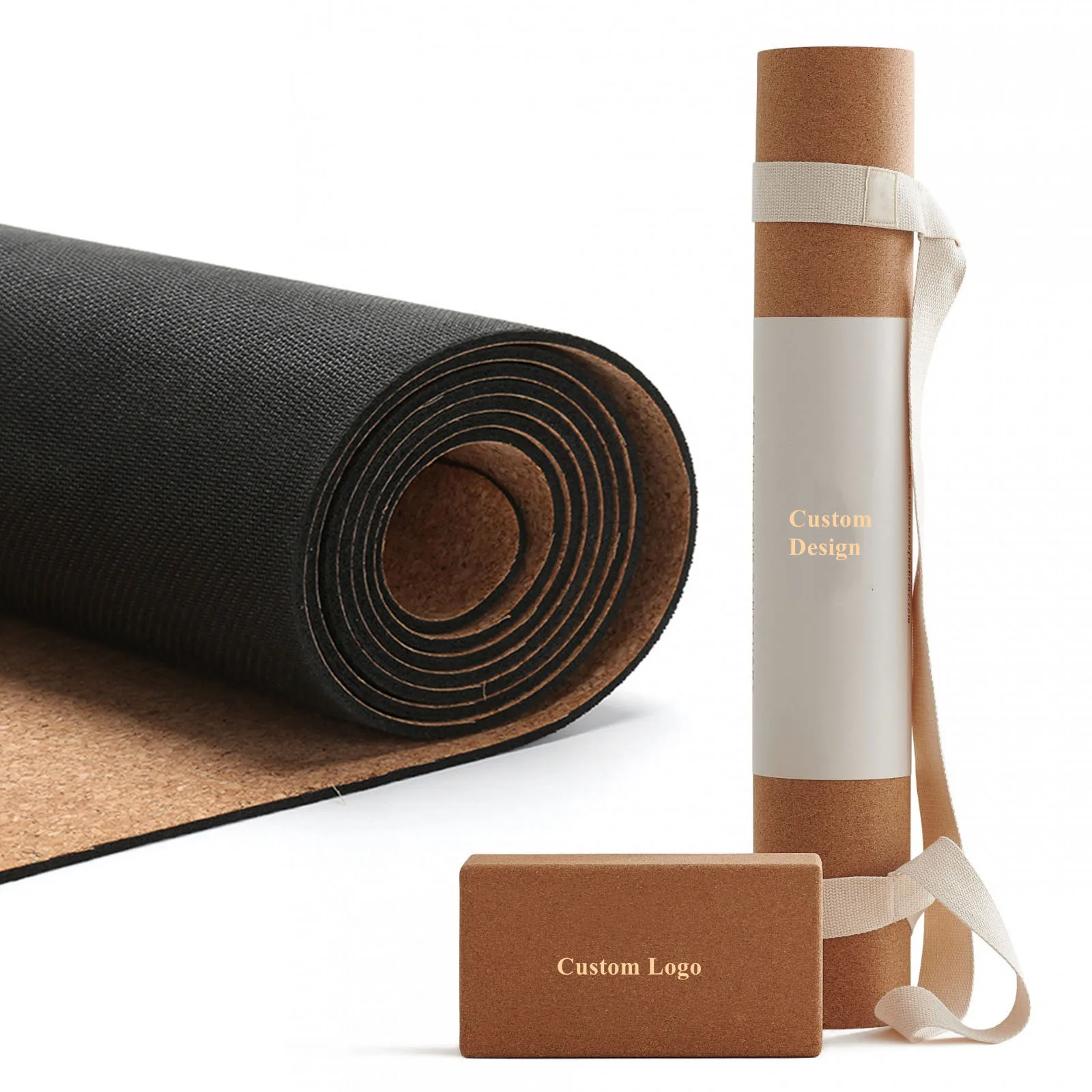 Hot Selling Durable Non-Toxic Eco Friendly Wholesale Custom Printed 72 Inch Cork Yoga Mat