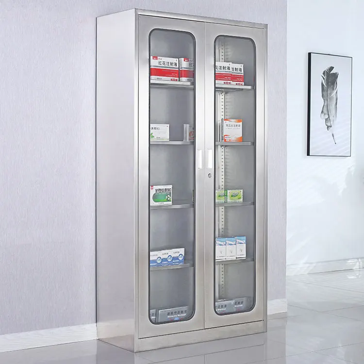 glass door hot selling cheap storage filing stainless steel modular drawer pharmacy furniture medical implant hospital cabinet