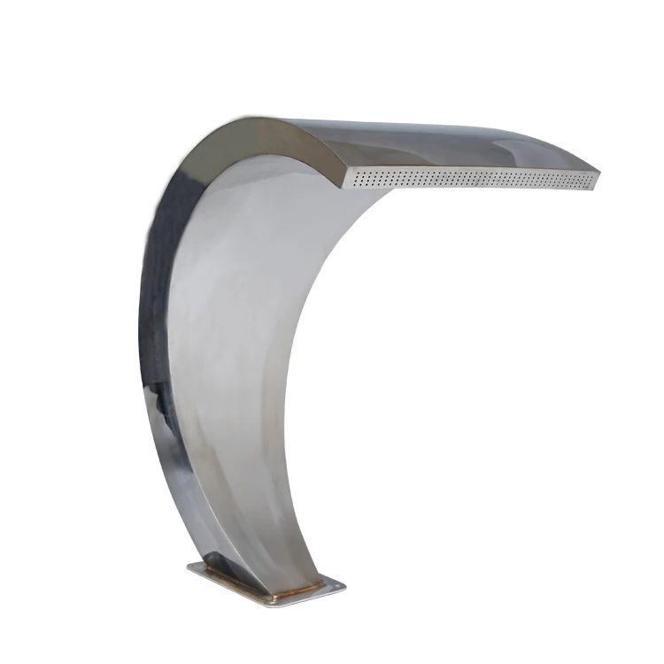 Factory Make Customized Stainless Steel RGB LED Light Spillway Cobra Waterfall For Homes Decorative