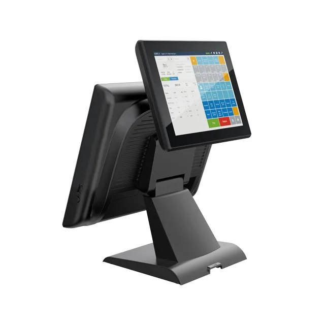 15 inch touch screen pos windows pos system hardware dual display cash register set pos machine