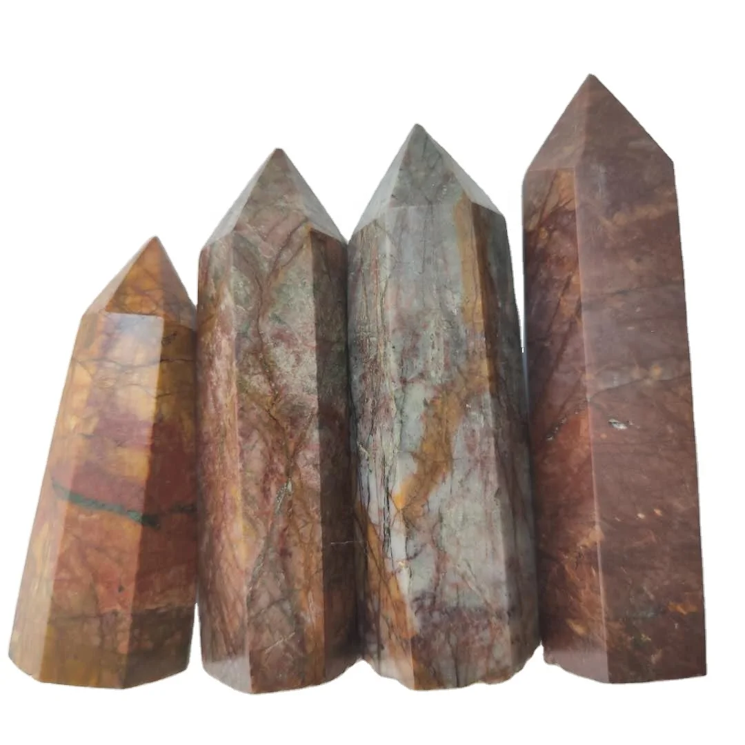 Natural Polished Hand Carved Folk Crafts Crystal Points Crystal Towers Cherry Creek Points  for Decoration