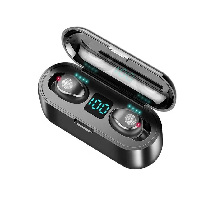Mini Headphones F9 Tws BT5.0 Wireless Earbuds Earphone With 1200mah Charging Sports Gaming Headset With Led Display Headphone