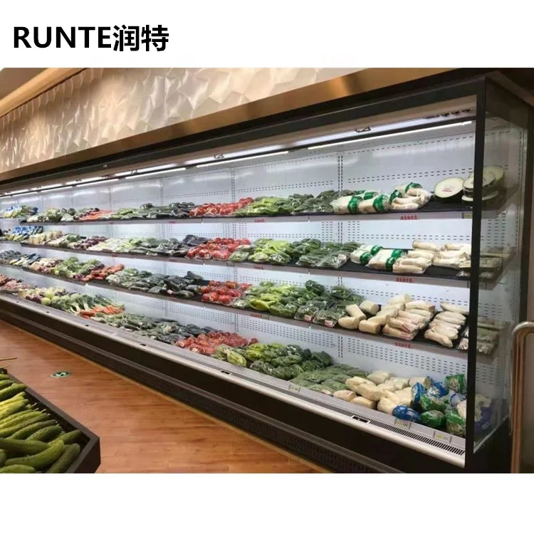 UL ETL Fruits And Vegetables Fresh Keeper Refrigerated Showcases Display Cooler Fridge Open Chiller