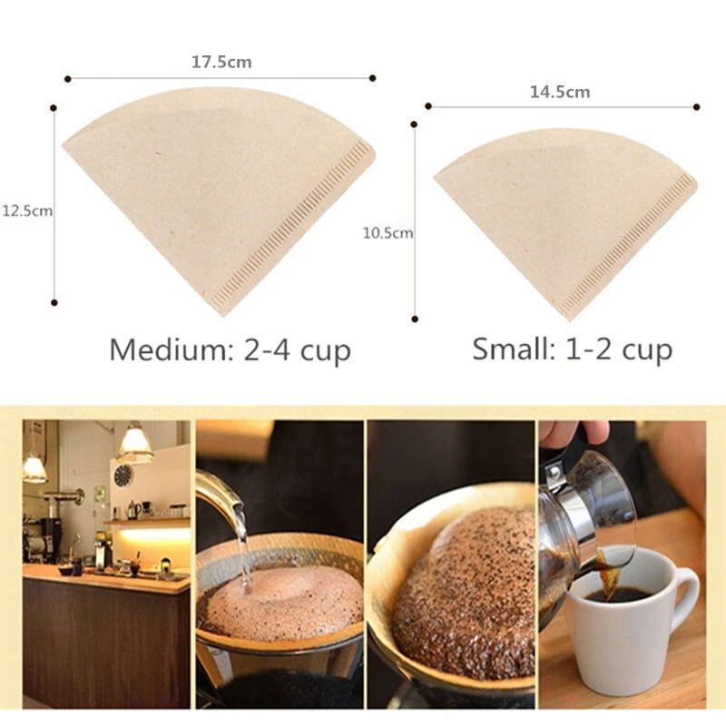 Ecocoffee V60 Pour Over Paper Coffee Filter Household Barista Coffee Maker 40 100pcs Per Bag Japanese Material Filters