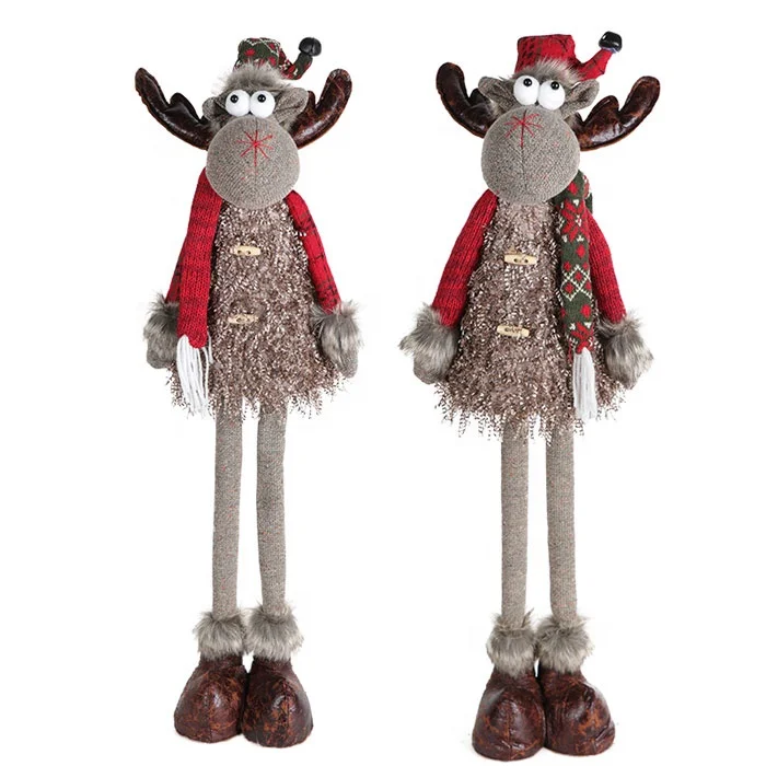 Christmas Figurines Plush Standing Doll Swing Dancing Christmas Holiday Reindeer