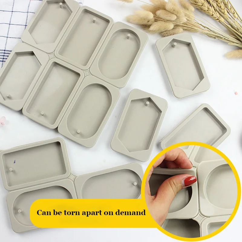DIY Handmade Octagon Gypsum Silicone Mold Wholesale Wax Sachet Molds 3D Scented Wax Tablets Molds for Soap Candle Crafts Making