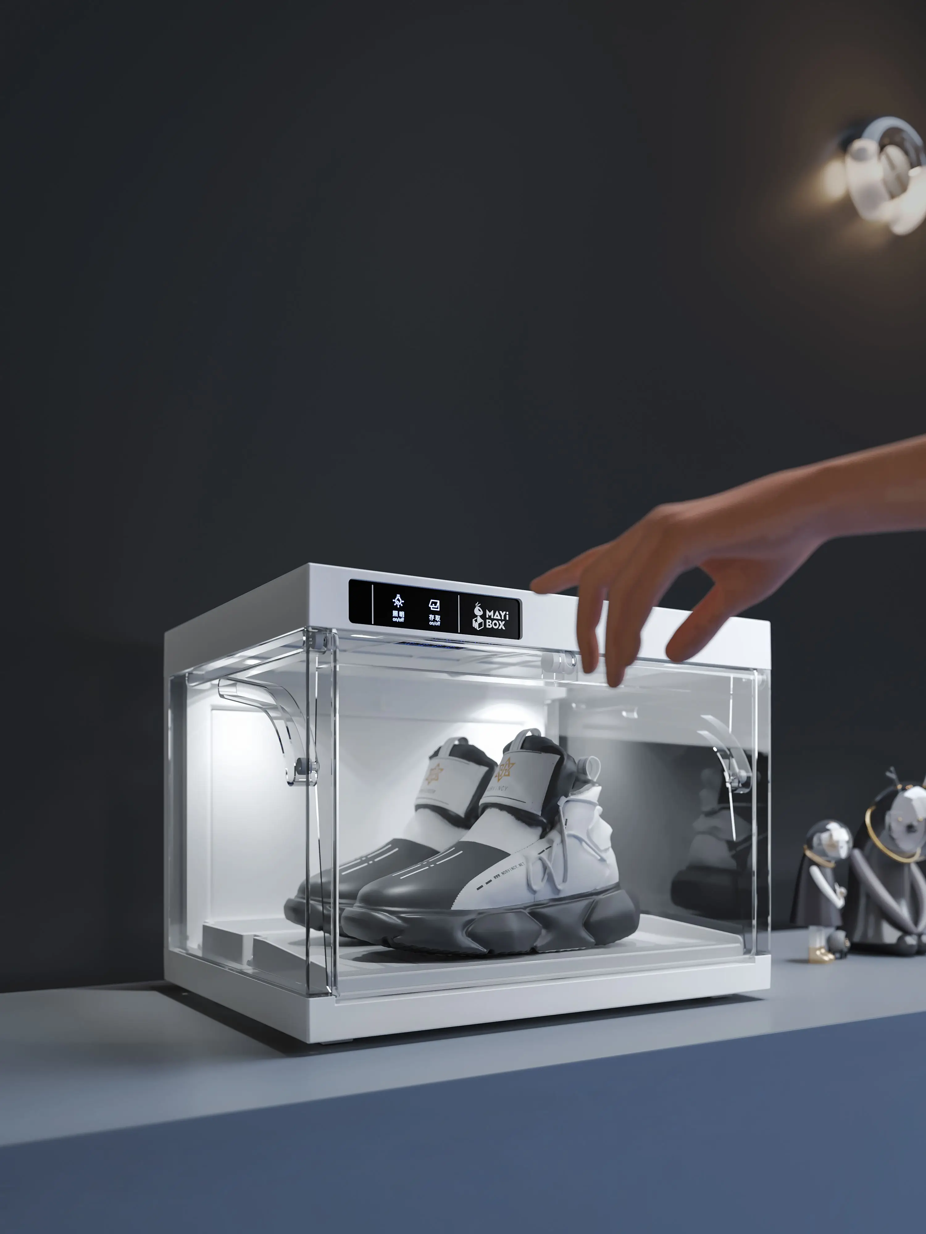 2024 new  Antbox  Basketball shoes storage stackable box  Automatic shoe box with LED lights remote control storage box
