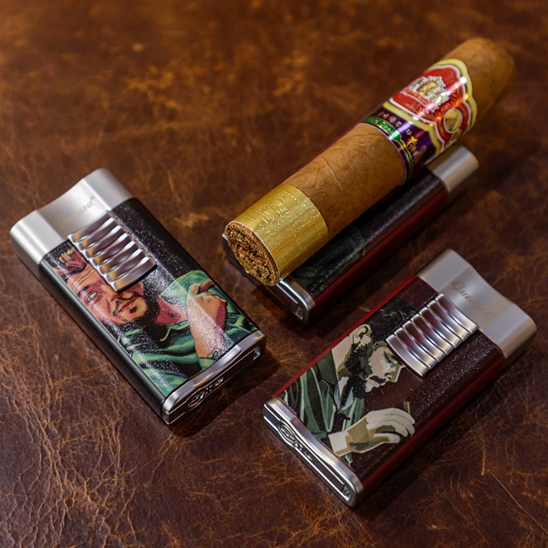 Outdoor Refillable Butane Gas Jet Torch Lighters Single Flame Metal Lighter For Cigar