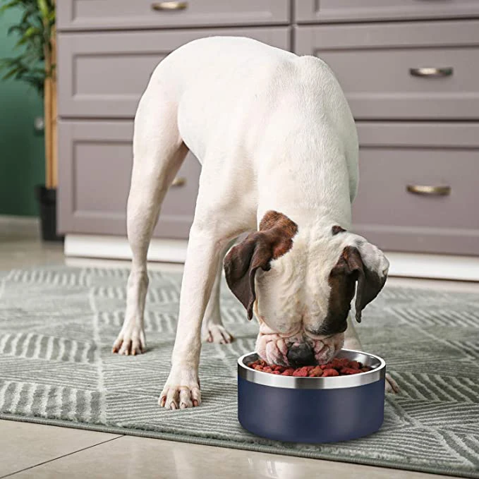 High quality 304  stainless steel pots double layer pet bowl for water food store