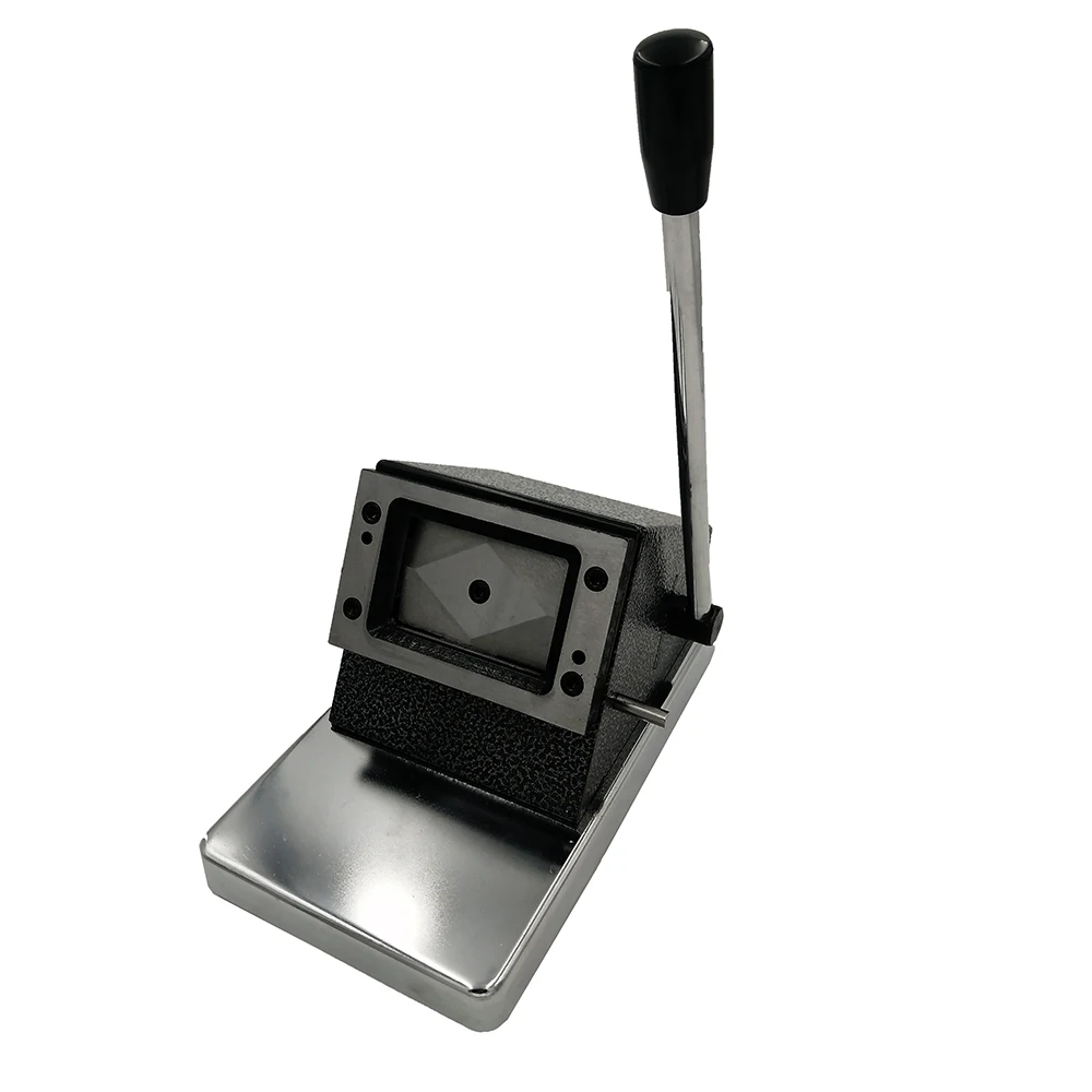 Heavy duty long steel base plate manual pvc card die cutter machine for make name bank VIP card