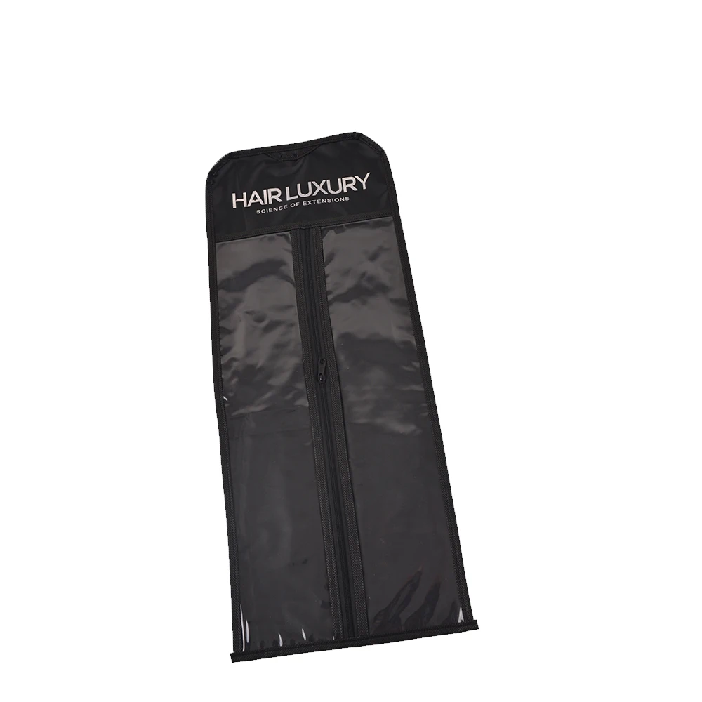 Sinicline Custom Logo Clear Plastic Packaging Hair Extension Package Hair Bags for Braiding Hair Bundles