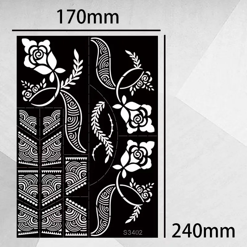 New Design Henna Stencil Temporary Hand Template Tattoo Body Sticker Template Wedding Tool India Flower Henna Stencils For Hand