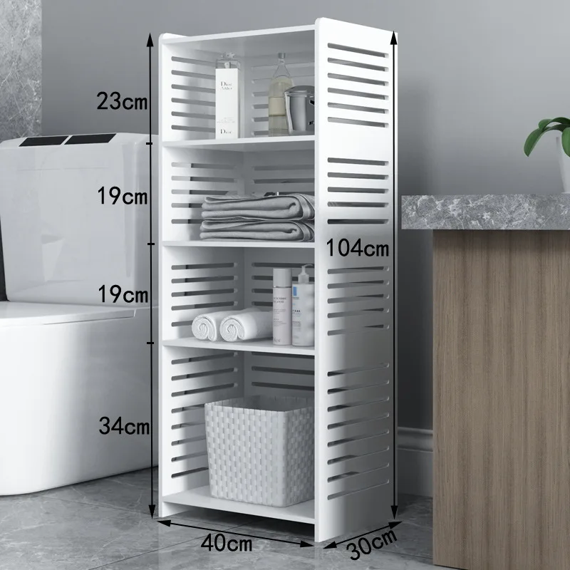 PVC European style simple multifunctional bathroom storage and finishing floor storage rack