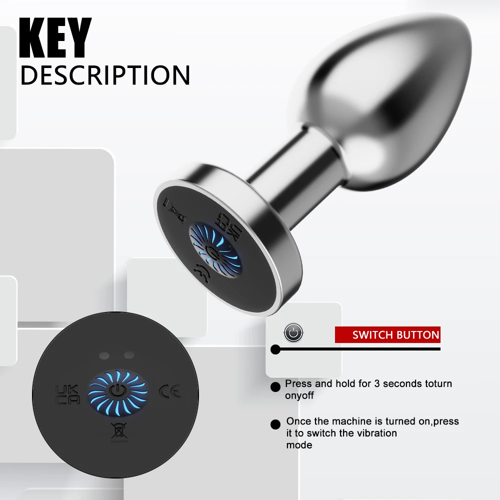 Wireless Remote Control Anal Plug Small Vibrating Butt Plug Metal Anal Vibrator Prostate Massager Anal Sex Toy For Men Women